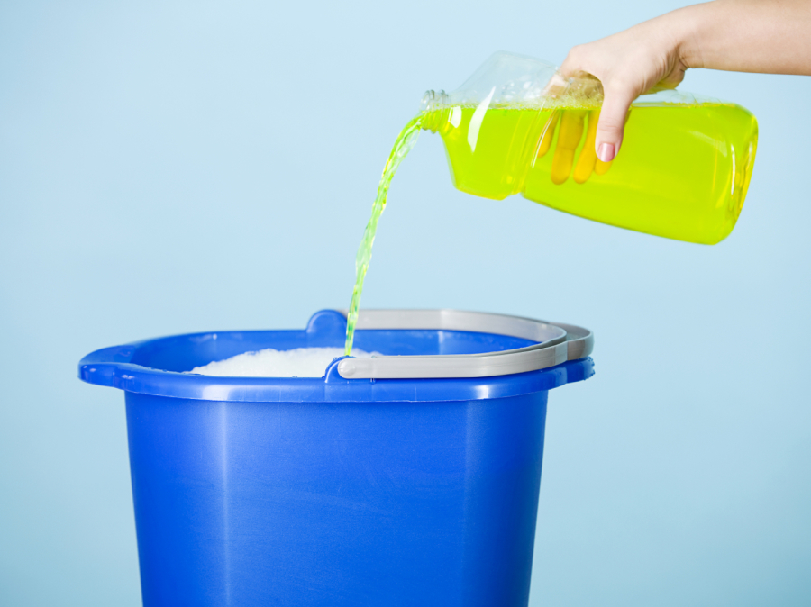 Environmentally safe cleaning product being used